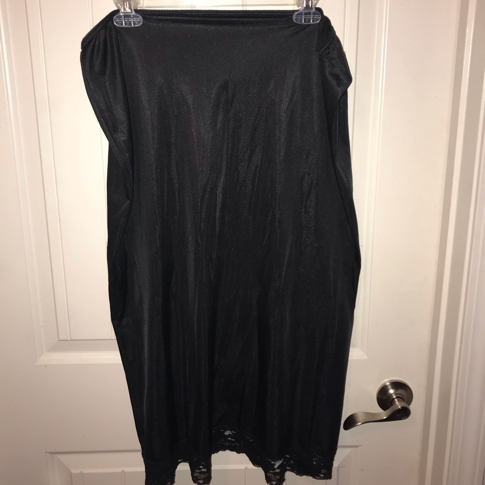 black satin skirt